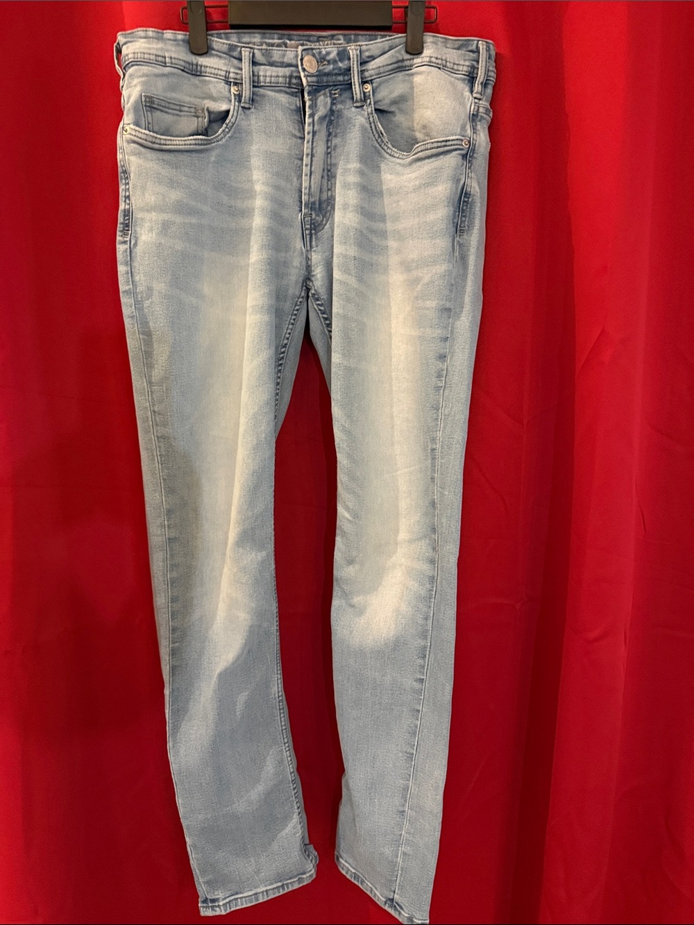 Buffalo David Bitton Light Blue Men's Straight Jeans with Back Pocket Detail